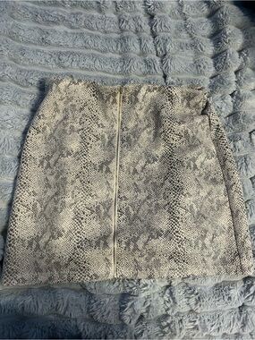 Have Snake-Print Mini Skirt in Black and White